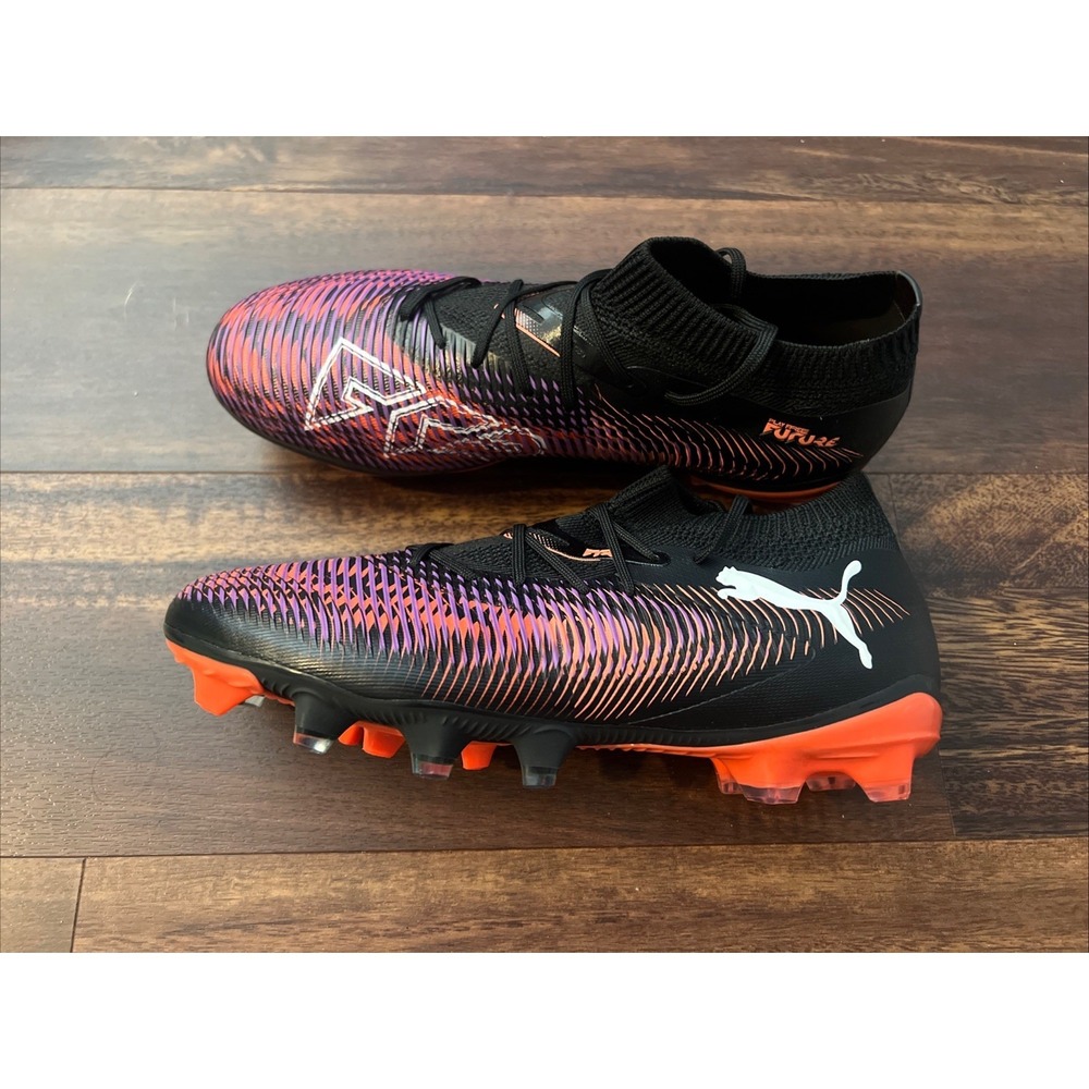 New Puma Womens Future 8 Match Soccer Cleats Size 8 Black‎ Pink Orange
